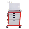 CARRO PARA EMERGENCIAS DE 4 CAJONES NUEVO (CAJONES ESMALTADOS EN BLANCO Y CUERPO ROJO) – CREM4N