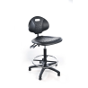 BANCO NEGRO LAB ALTO POLIURETANO CON RESPALDO Y DESCANAPIES – BNLB