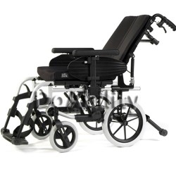 SILLA DE RUEDAS DE ALUMINIO RECLINABLE 40.5 CM GRIS MOD. BASIX